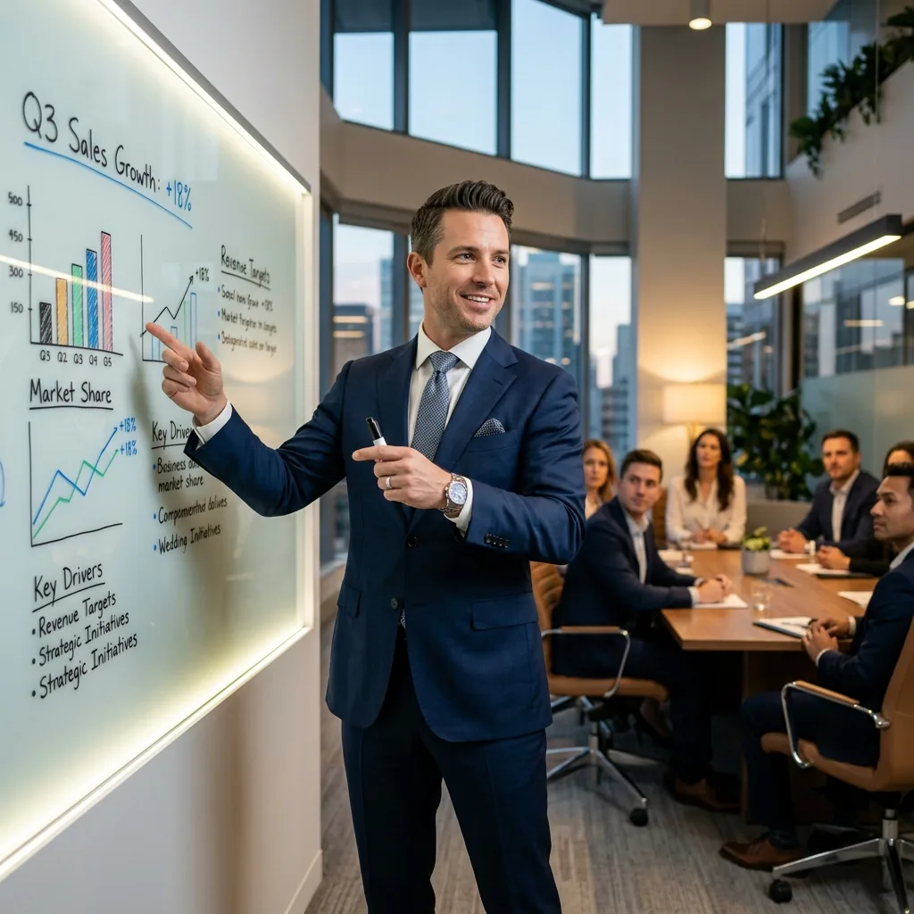 Dirigeant de PME cadrant le périmètre de son premier agent IA métier lors d'une réunion d'équipe