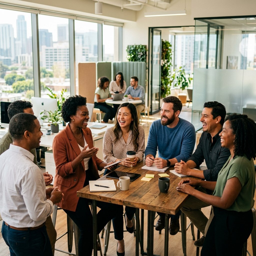 Équipe qui collabore autour d'un projet IA