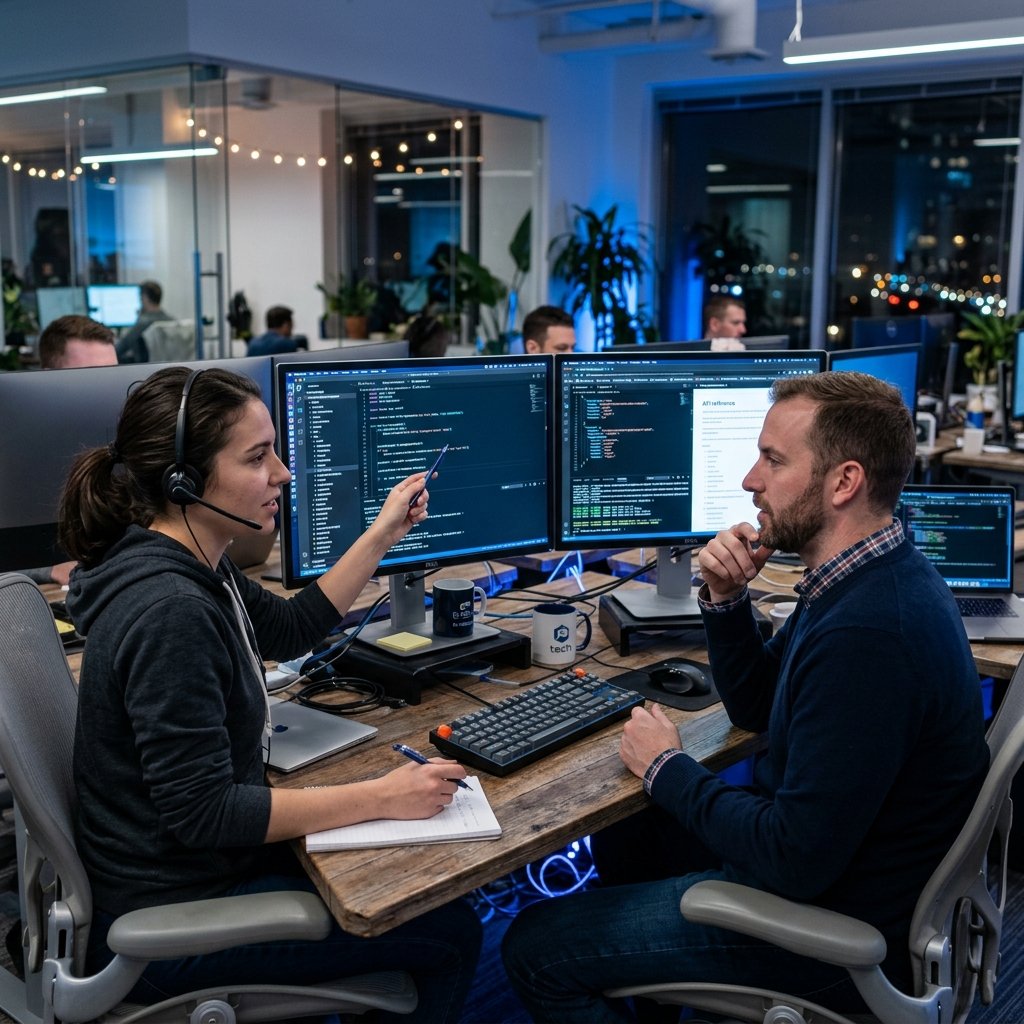 Consultants ESN utilisant un chat IA interne pour la recherche documentaire